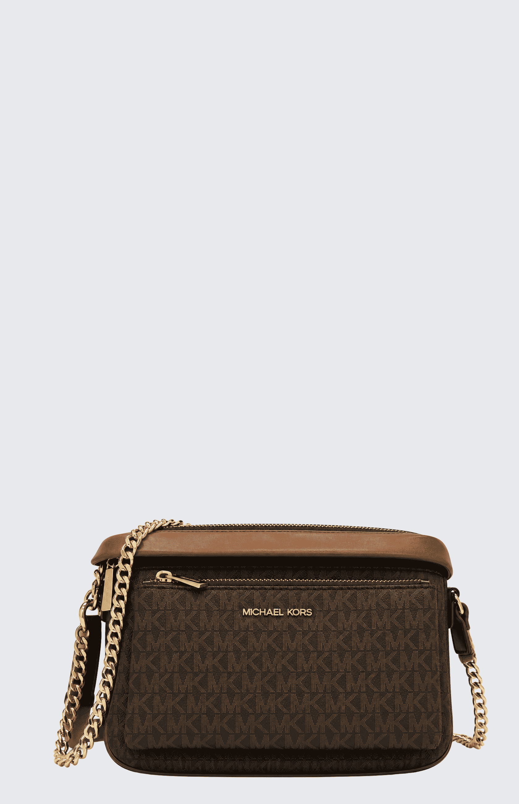 Michael Kors Slater Sling Pack Brown Acorn front view