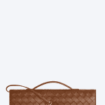 Bottega Veneta Andiamo Clutch brown Intrecciato front view