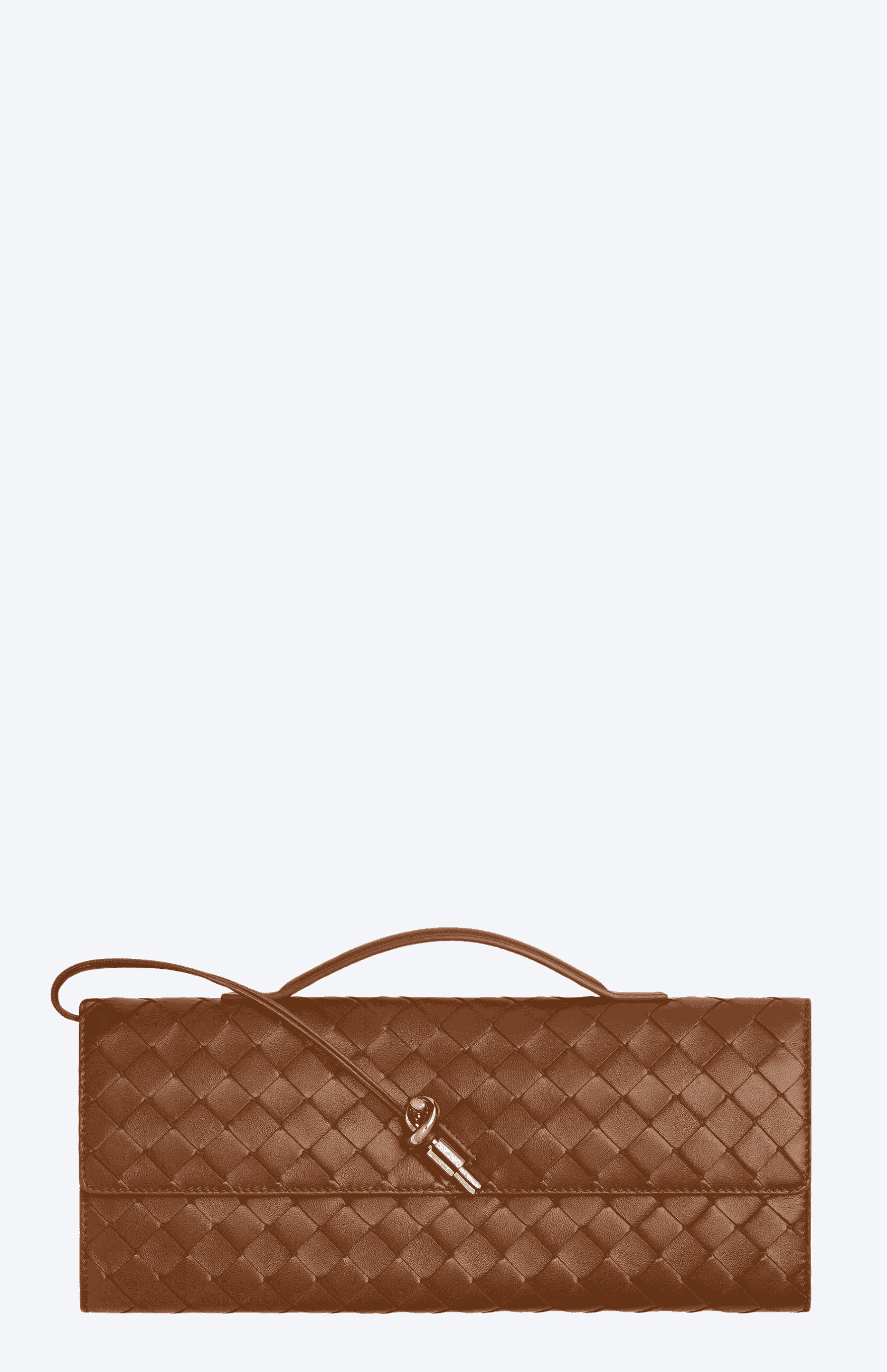 Bottega Veneta Andiamo Clutch brown Intrecciato front view
