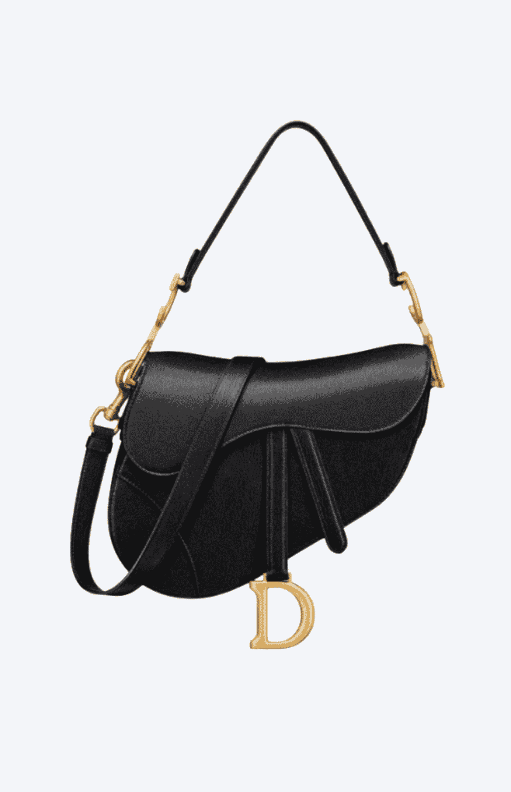 Dior Saddle Bag with Strap in grained calfskin
