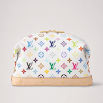 LV x TM Cosmetic Pouch GM White front view with colorful Monogram motifs