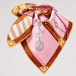 Strap And Trunk Square 90 Light Pink scarf styled in decorative knot